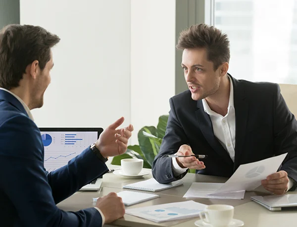 Individual discussing personal tax return with an experienced accountant.